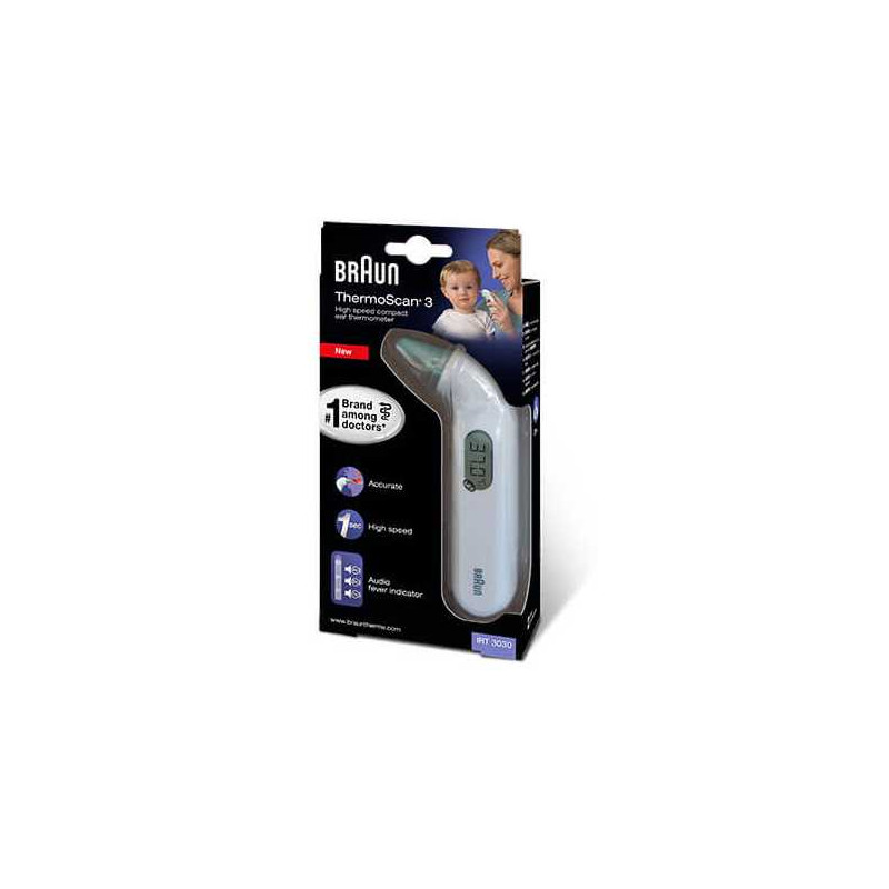 Braun ThermoScan 3 thermomètre auriculaire pour bébé/enfant/adulte IRT 3030 Authentique/NEUF * 