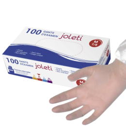 Gants vinyle Joleti non poudrés non stériles (boite de 100)